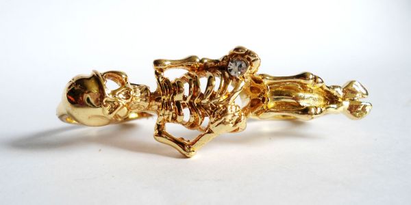 Anel Triplo Esqueleto Ouro